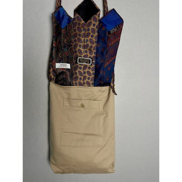 Upcycled Silk Necktie Shoulder Bag Handmade Boho Crossbody - Picture 4 of 15